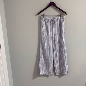 Gap High Rise Linen Pull On Wide Leg‎ Pants